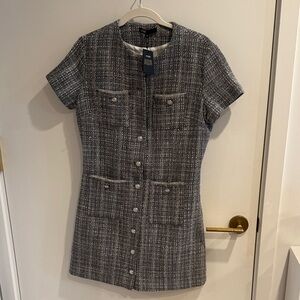 Maje Black and White Tweed Dress